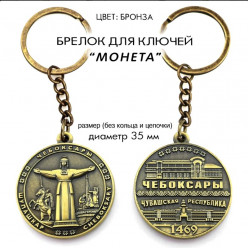 Брелок металл. Монета Мать бронза