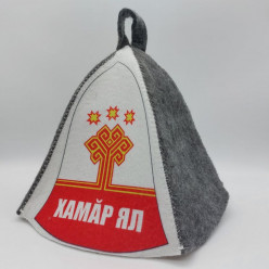 Шапка банная Хамар ял (кр-жел) (принт)
