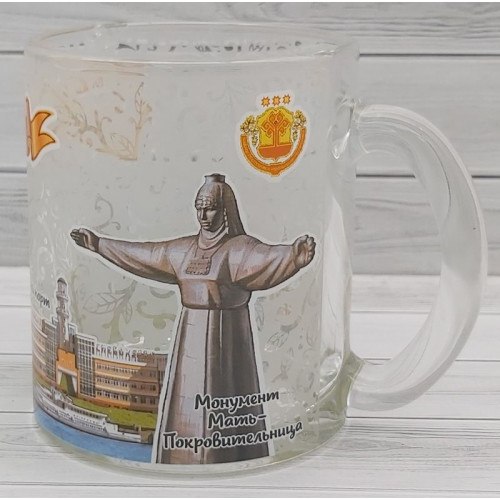 Кружка чайная 0,3 л Цилиндр цветная Ажур/Коллаж