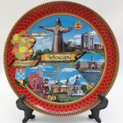 Тарелка 15 см Красная рамка